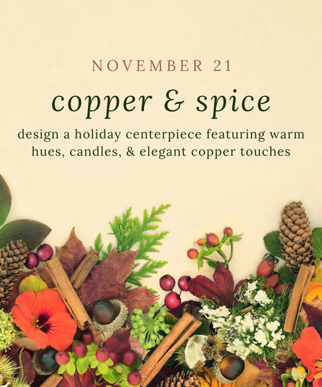 NOVEMBER DESIGN CLASS - Nov. 21st at 10 am