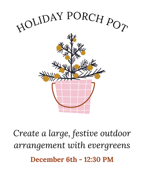 DECEMBER DESIGN CLASS - Dec. 6th at 12:30 pm