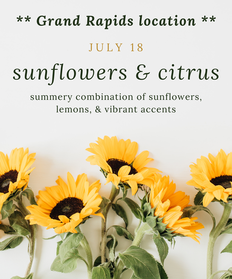 A flyer with yellow sunflowers.