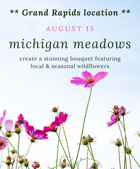 A flyer with purple wild flowers.