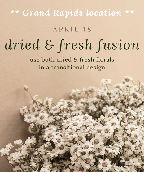 A flyer with daisies and a taupe background.