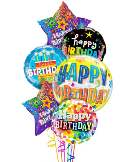Happy Birthday Mylar Balloon Bouquet