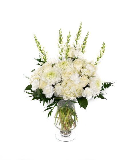 white flower arrangement in elegant style