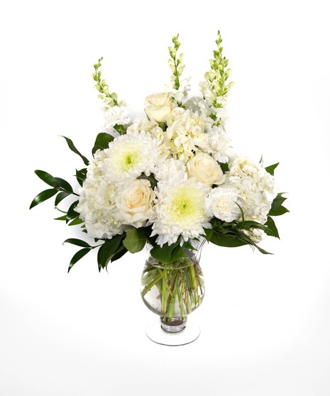 white flower arrangement in elegant style